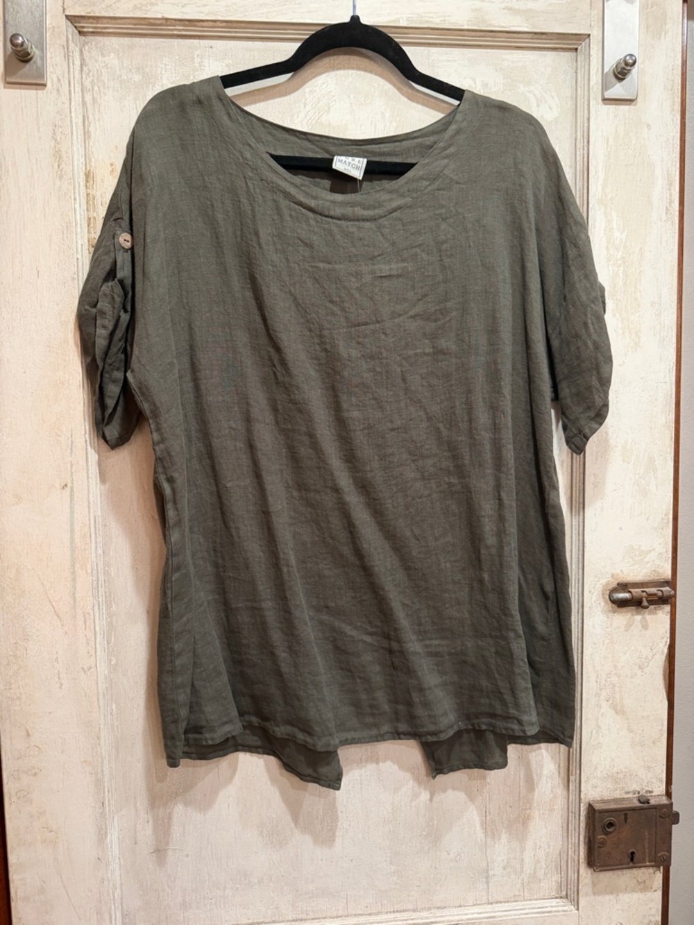 Women’s Casual Olive Green Short-Sleeve Shirt